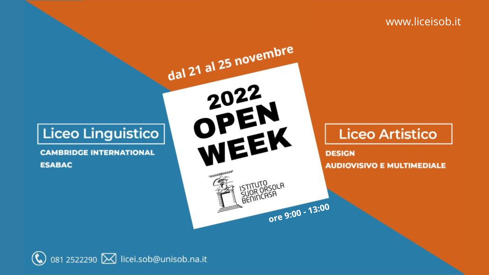 Open week dal 21 al 25 novembre licei sob